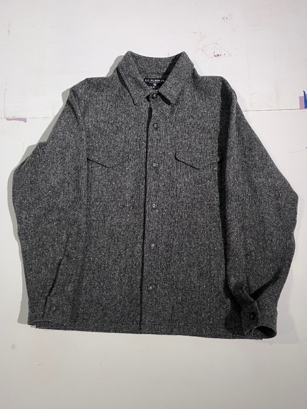 Filson Jac Shirt Magee Tweed XL NWOT spare button